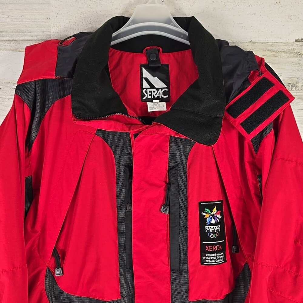VINTAGE 90'S SERAC RED JACKET MEN'S SZ XL NAGANO OLIMPYC WINTER GAMES 1998 FLAWS - Picture 2 of 16